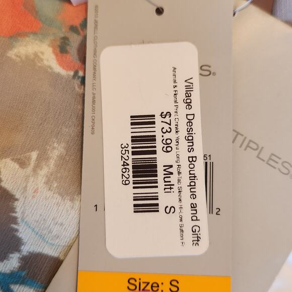 NWT Multiples The Mimi Tunic Blouse Roll-tab Sleeves Tunic Side Slits sz small - Picture 5 of 14